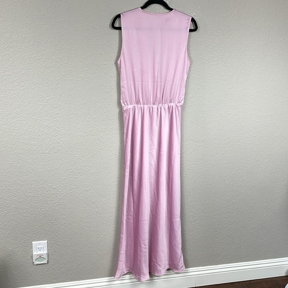 New Favorite Daughter Sleeveless Nita Dress Pastel Lavender Satin Maxi Sz M - Picture 5 of 11